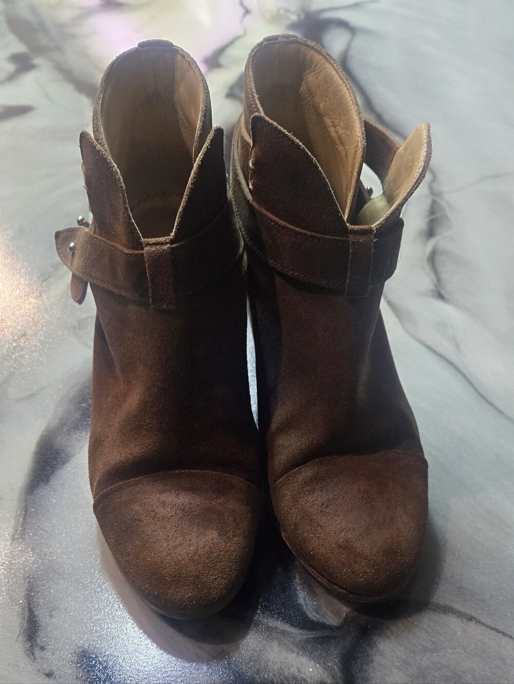 rag & bone Harrow Suede Ankle Boots - Espresso Brown - Size 37 (US 7)